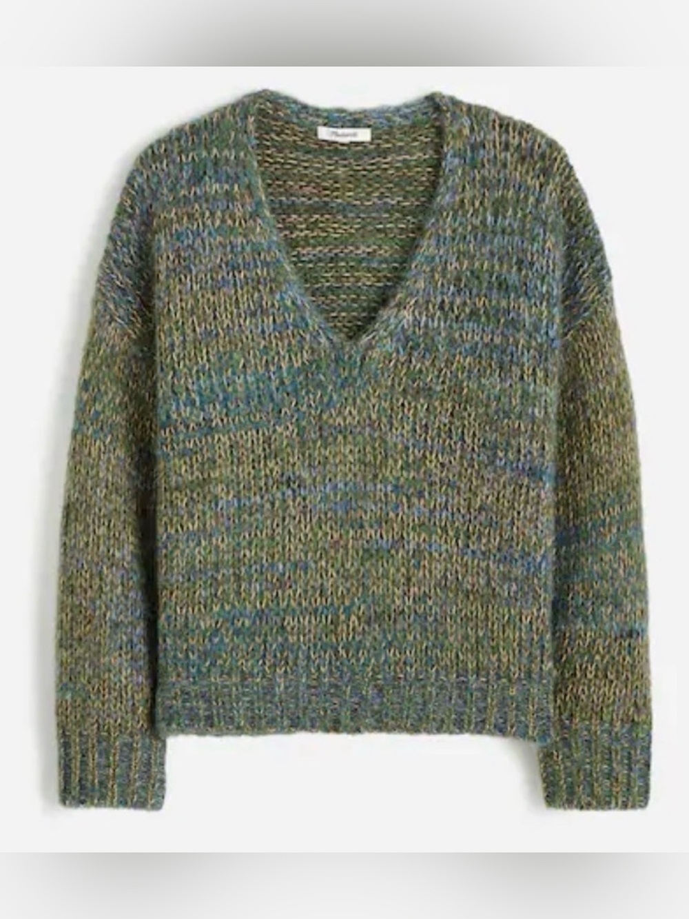 Madewell Marled V-Neck Sweater Alpaca Merino Blend , Large , like new